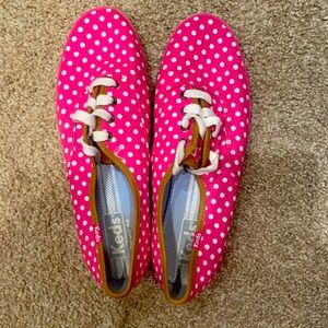KEDS pink and white polka dot